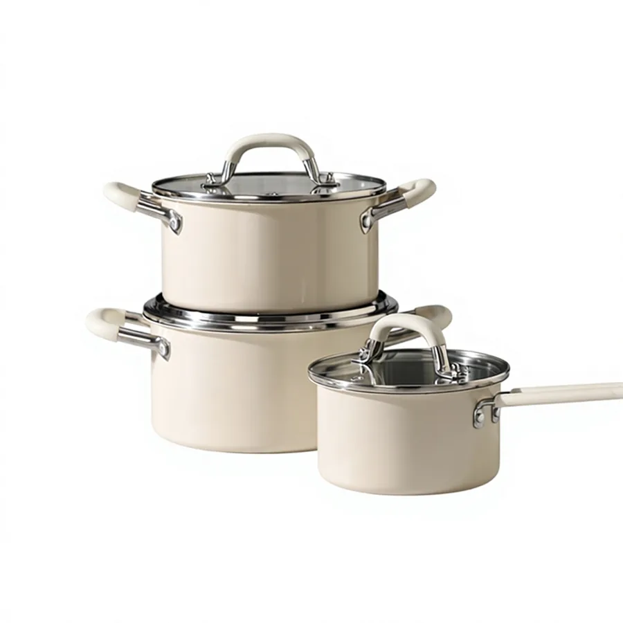 Beige Non-Stick Cookware Set