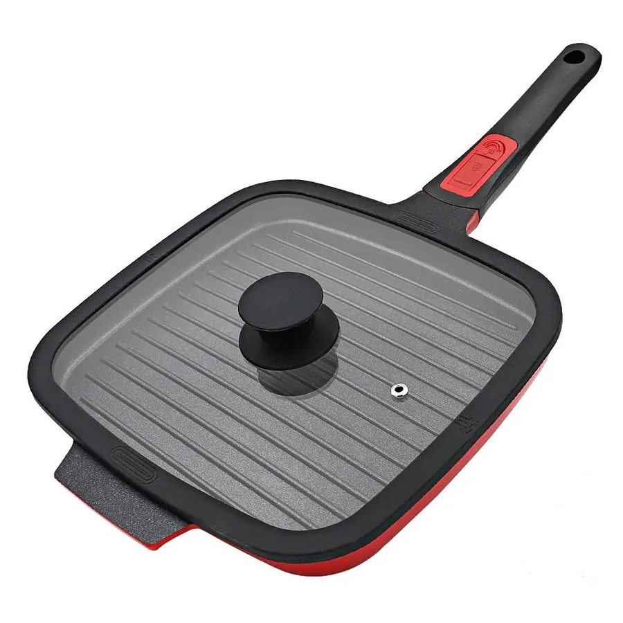 Black & Red Square Grill Pan