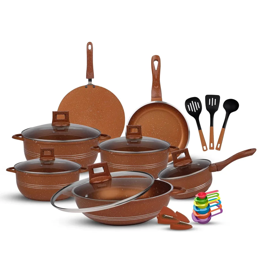 Brown Non-Stick Cookware Set