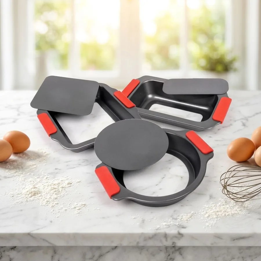 Cast Iron Cookware Set with Silicone Handles