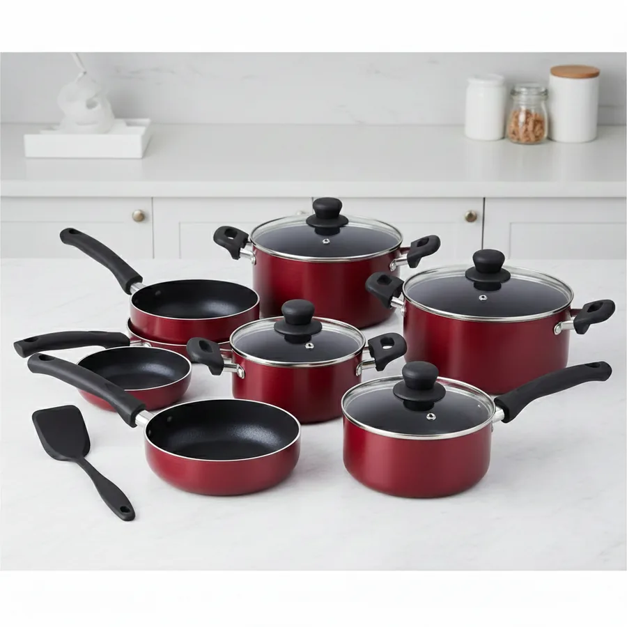 Red & Black Cookware Set