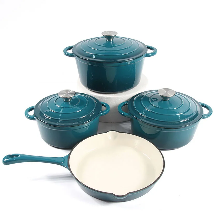 Teal Enameled Cookware Set
