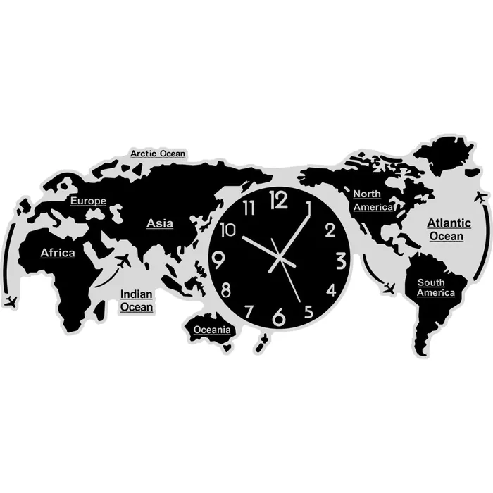 World Map Wall Clock