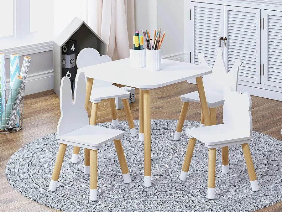 Kids Table with Animal Chairs