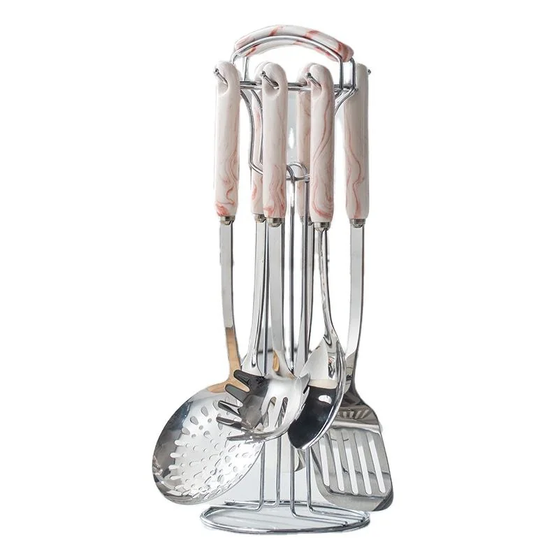 Stainless Steel Utensil Set with Marble Handles