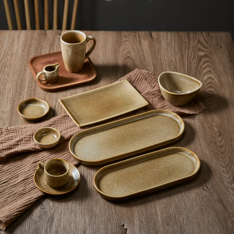 Brown Ceramic Tea Set