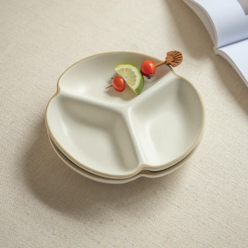 Three-Section Ceramic Serving Plate