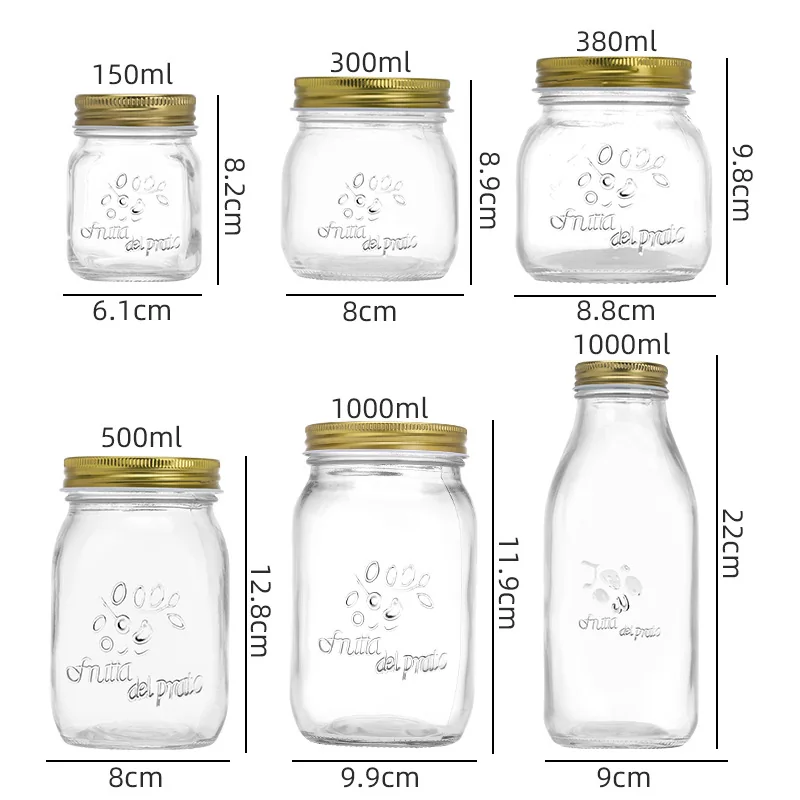 Glass Storage Jars with Gold Lids