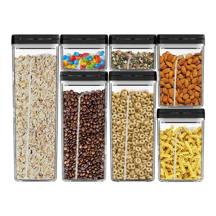 Airtight Food Storage Jars with Black Lids