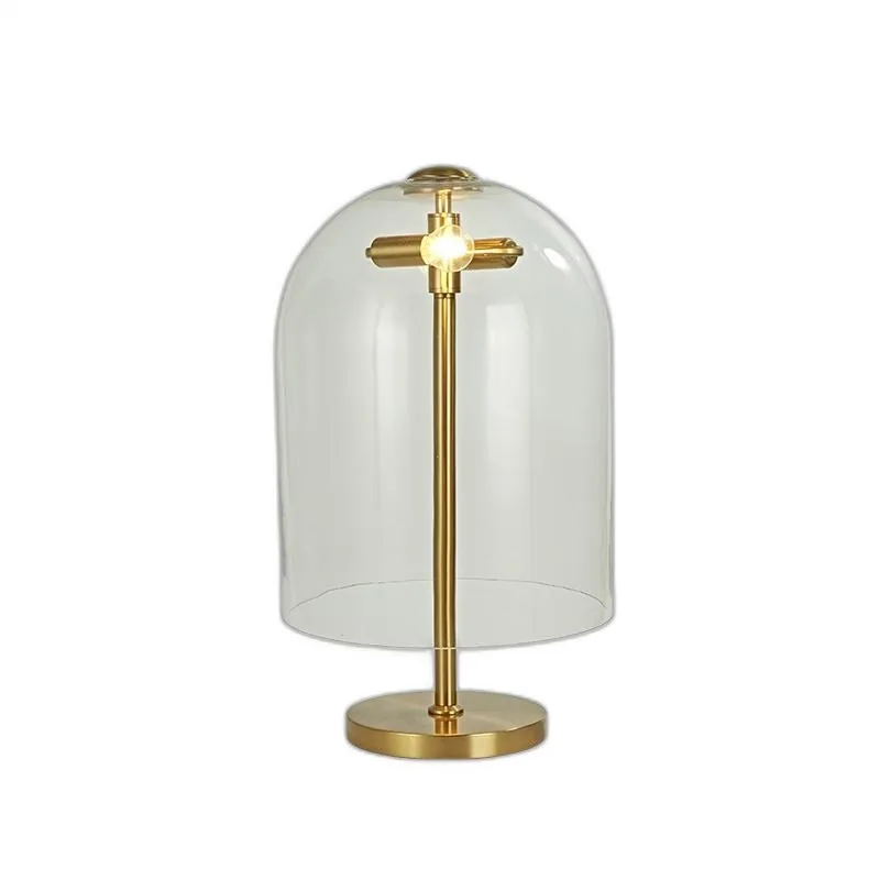 Gold Bell Glass Desk Lamp