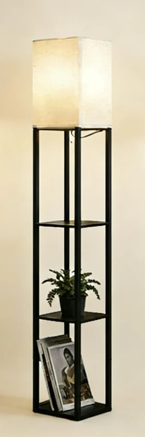 Floor Lamp with Shelves