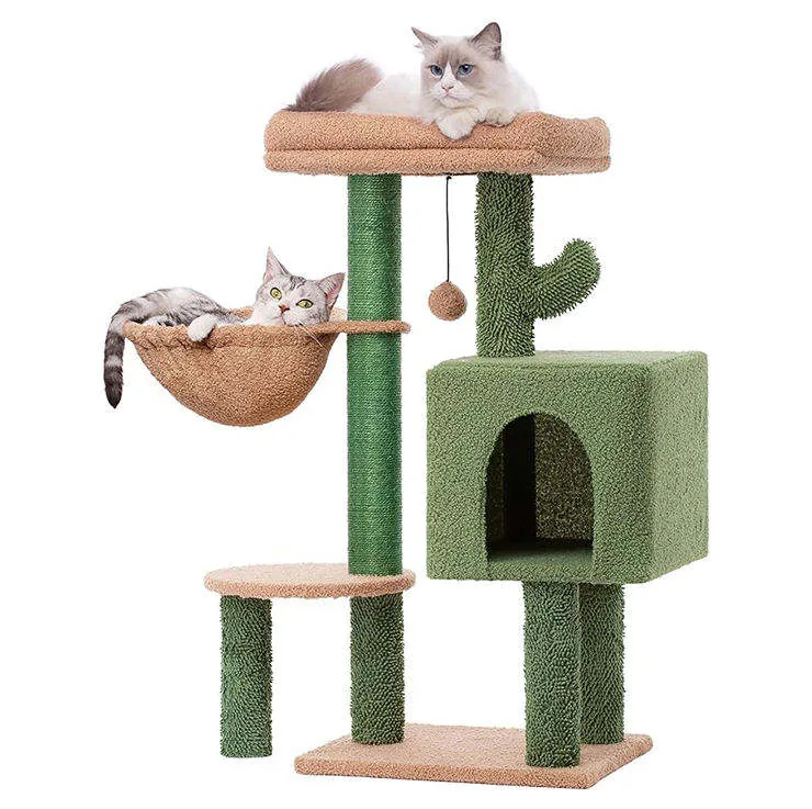 Green Cactus Cat Tree