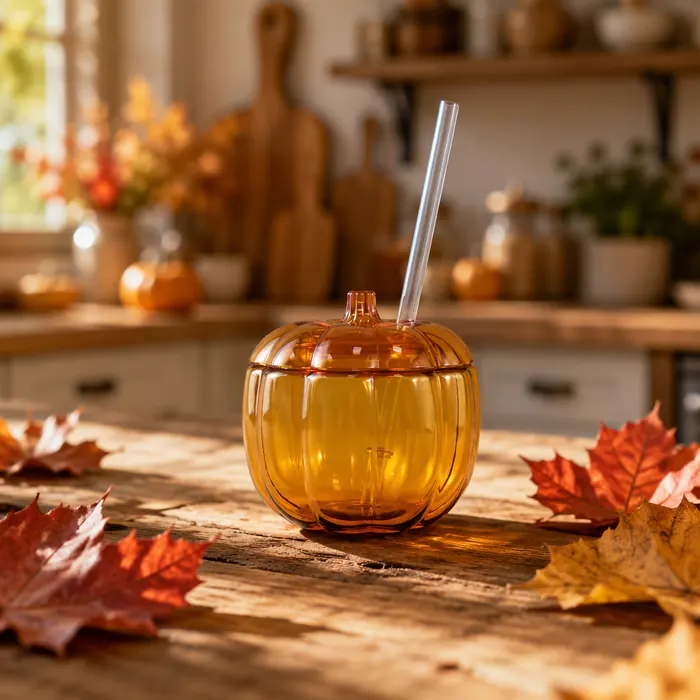 Pumpkin Glass Tumbler