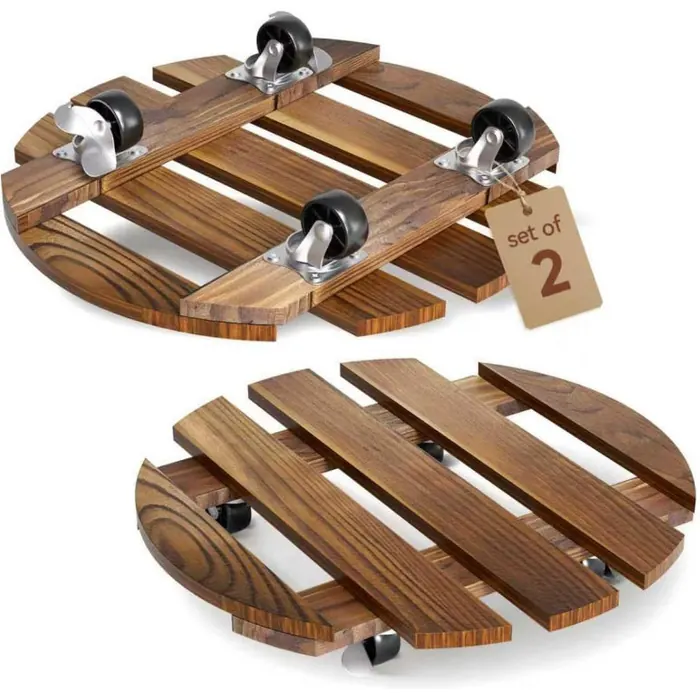 Wooden Tray with Wheels