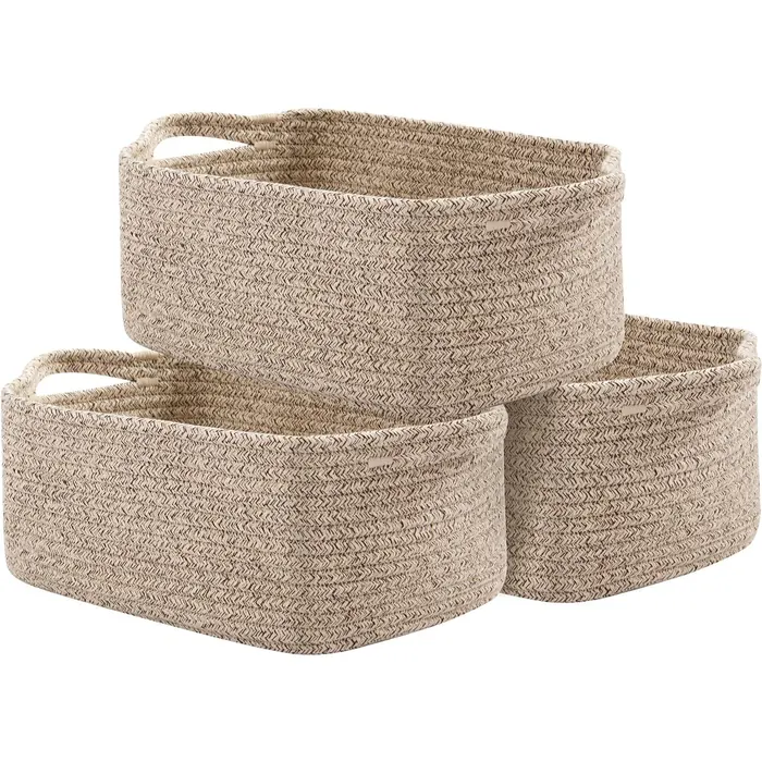 Stacked Woven Storage Baskets