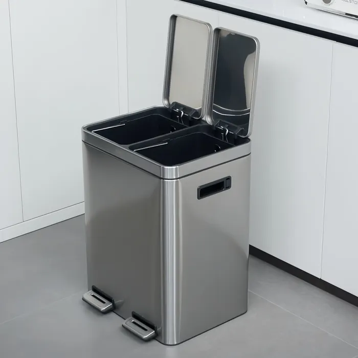 Dual-Open Lid Trash Can