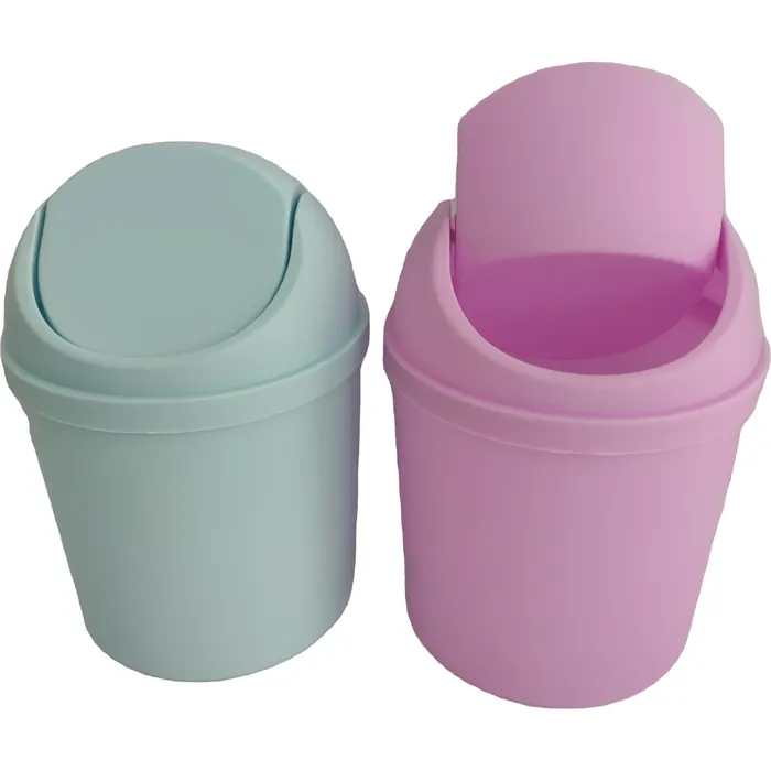 Two-Tone Press Trash Can