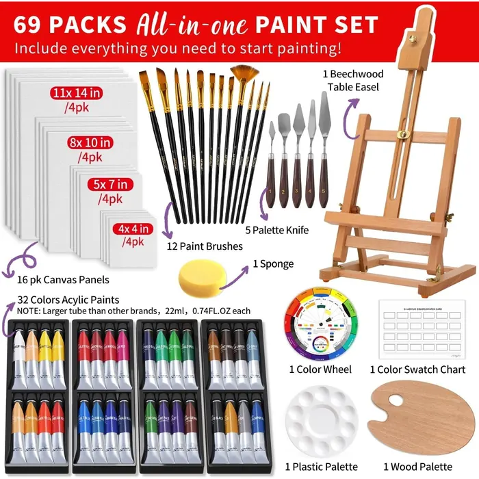 69-Piece Full Painting Set