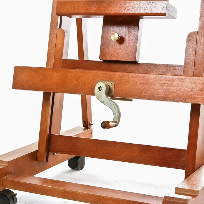 Hand-Crank Adjustable Wooden Easel