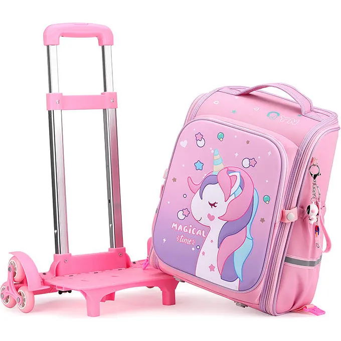 Pink Unicorn Trolley Backpack