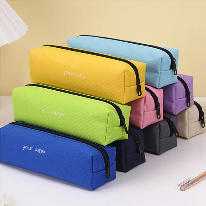 Solid Canvas Pencil Case (Multicolor)