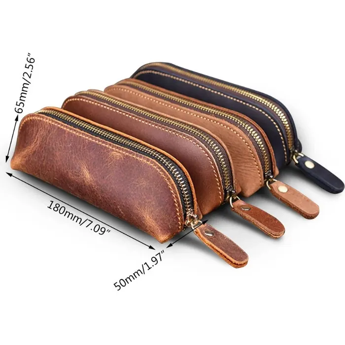 Vintage Leather Pencil Case (4 Colors)