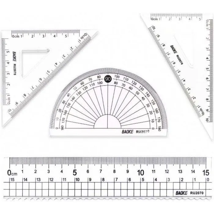Drawing Ruler Set (Triangles/Protractor/Ruler)