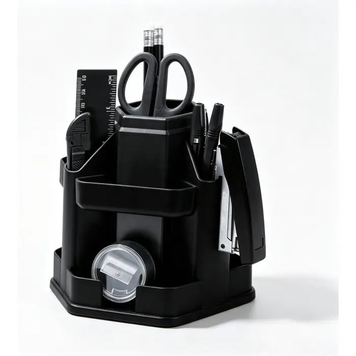 Black Multi-Grid Pencil Holder