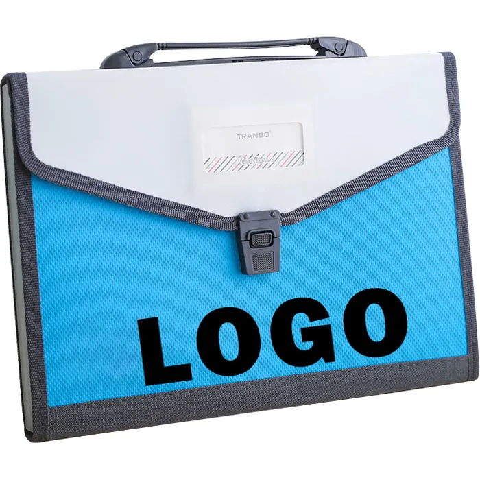 Blue & White Accordion File Bag