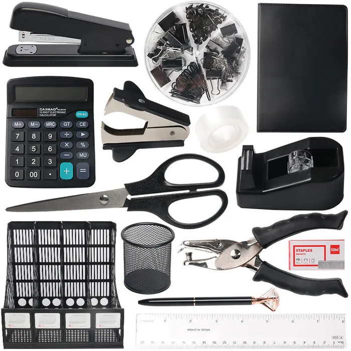 Black Office Stationery Set